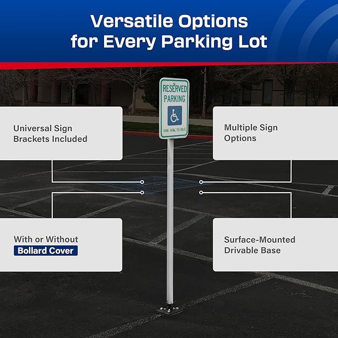 Impact Recovery - Sta-Rite Flexible Sign Post - Sign Holder - Handicap Parking Signs - Made in the USA - 78” Van Accessible Signage