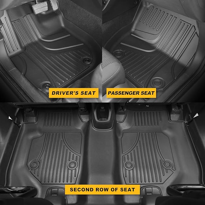 2016-2021 2022 HRV Floor Mats & Cargo Liner & Backrest Mat Fit for Honda HR-V AWD Model: All Weather Protection Floor Liner 1st & 2nd Row Full Set Car Liner Trunk Mat HRV Accessories