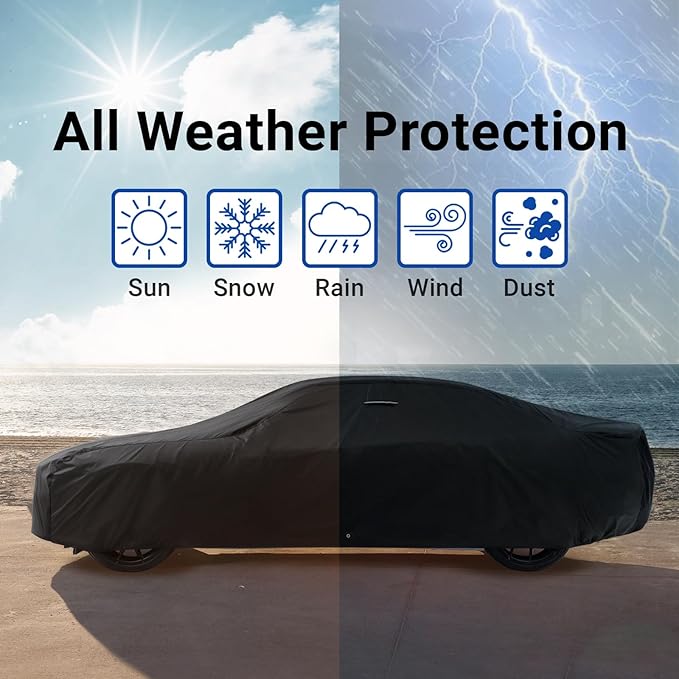 iCarCover Custom Car Cover for Buick Special Wagon (1957-1958) Waterproof All-Weather Rain Snow UV Sun Protector Full Exterior Indoor Outdoor Car Cover (Stripe - Black/Gray)