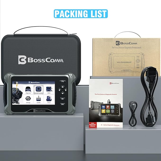 BOSSCOMM IF745 OBD2 Scanner, All Systems Car Code Reader Scan Tool with 6 Resets, ABS Bleeding/OiL/EPB/SAS/Throttle/Battery, Car Scanner Diagnostic Tool for All Cars, Easy to Use, Lifetime Free Update