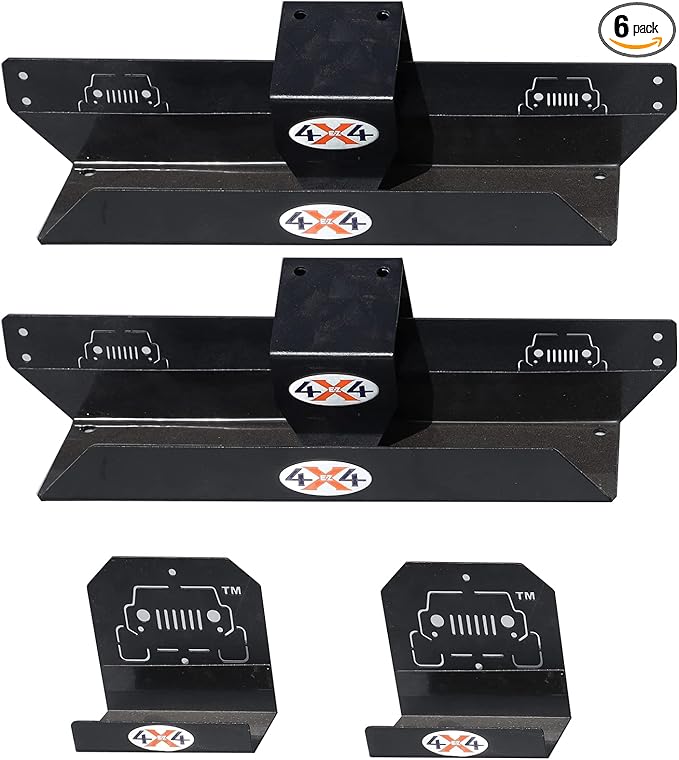 EZ4x4 Garage Wall Freedom Panel & Wrangler Door Storage Hangers Combo Kit, Heavy Duty Metal Storage Holder Bracket Compatible with JK JKU