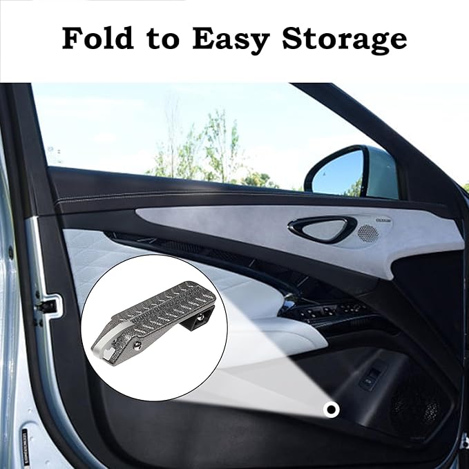 COWVIE Foldable Car Door Step Stand Pedal - Access to Vehicle's Roof Both Feet Wider Stand Pedal for Most SUV Truck Jeep, Max Load 400 Lbs