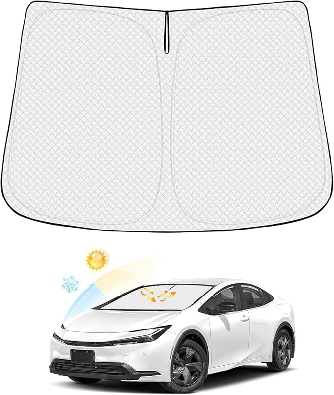 Windshield Sun Shade for Toyota Prius 2023-2025 2026 Accessories Thicken 6-Layer Front Window Sunshade Cover Sun Visor Protector Foldable Block UV Rays Keep Vehicle Cool