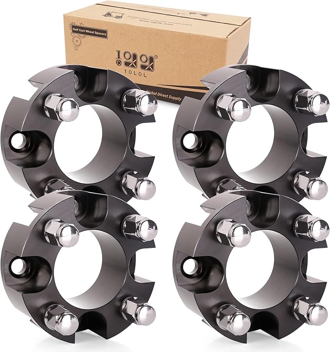 10L0L Golf Cart Wheel Spacers Adapters 2 Inch for EZGO Club Car 4 Lug (4x4 Bolt Pattern, 68mm Hub Bore, 1/2-20 Studs) - 4 Pack