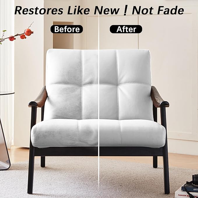 Leather Recoloring Balm, Leather Color Restorer Conditioner, Leather Restorer for Couches Paint, Leather Scratch Remover, Scratch Leather Faded Repair Kits for Vinyl Furniture (White, 75ML)