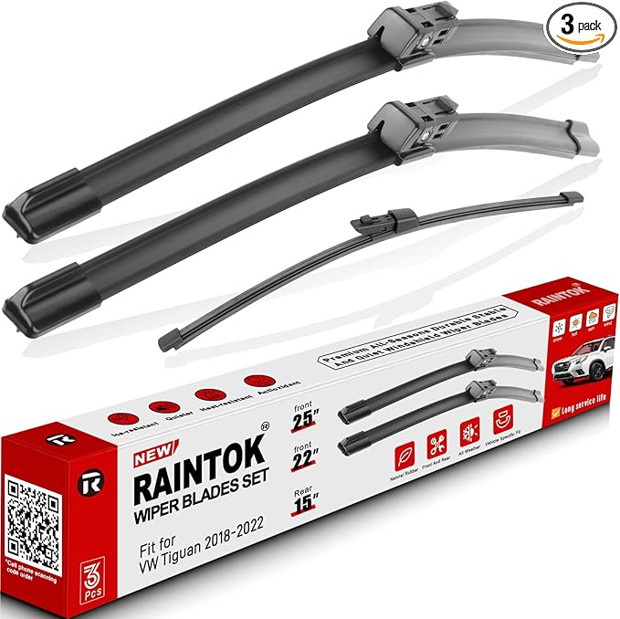 Windshield Wiper Blades Replacement for VW Volkswagen Tiguan 2018 2019 2020 2021 2022 Original Factory Quality Front Rear Wipers Blade Set for My Car - 25" 22" 15" (Pack of 3)