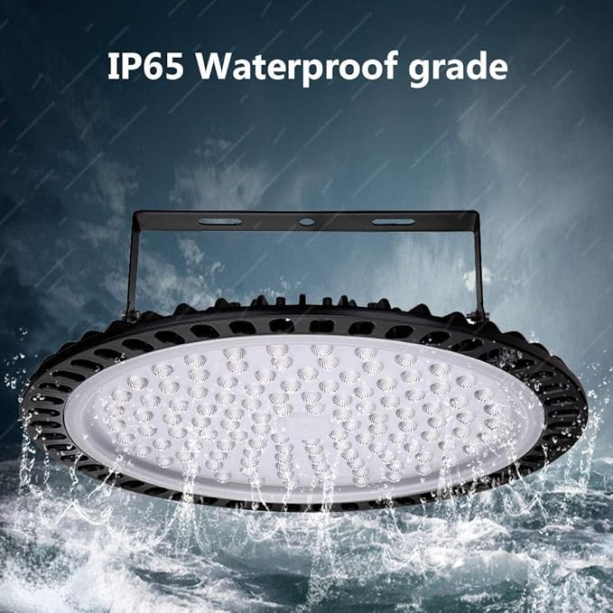 Viugreum 10 Pack 500W UFO LED High Bay Light, 50000LM 6500K Daylight White Ultra Thin LED Warehouse Lighting, IP65 Waterproof Commercial Bay Lighting for Garage Barn Workshop