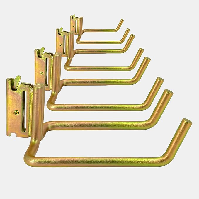 4 Pack E Track Heavy Duty Shovel Hanger, Large Steel Tool Hook Double J Hook for Store Long Handled Tools in Trailers, Trucks, Vans, Warehouses, Garages, Workshop, Garden Tools Organizers Storage