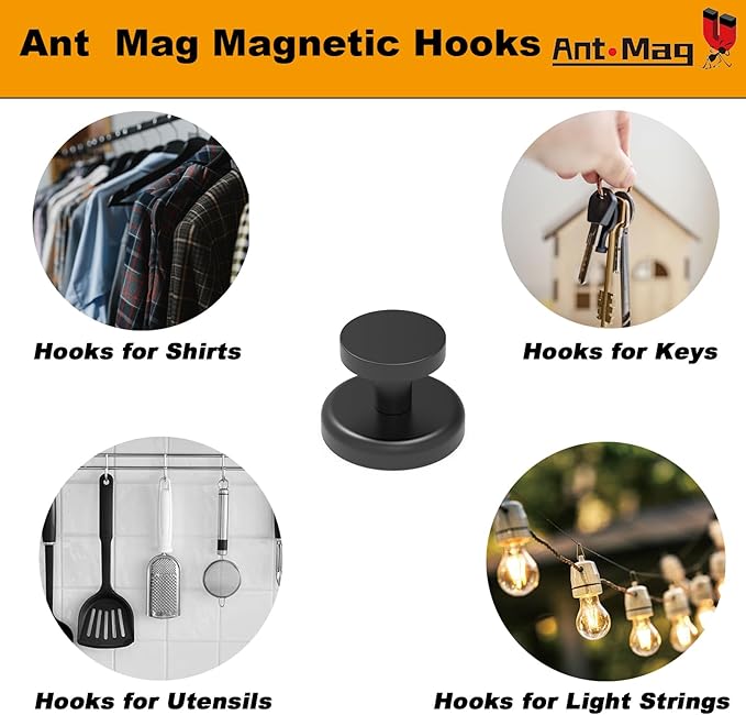 Ant Mag Magnet Hooks Heavy Duty 160lbs for Coat Hanging Strong Magnet Hangers for Metal Surface Great Organization for Cruise Cabinet Door Kitchen Room Office