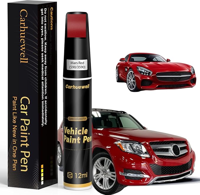 (590/3590) Mars Red Touch Up Paint Compatible with Mercedes-Benz, Exact Match Car Paint Pen Automotive Scratch Repair Remover Kit Quick & Easy Solution for Vehile Chips and Nicks