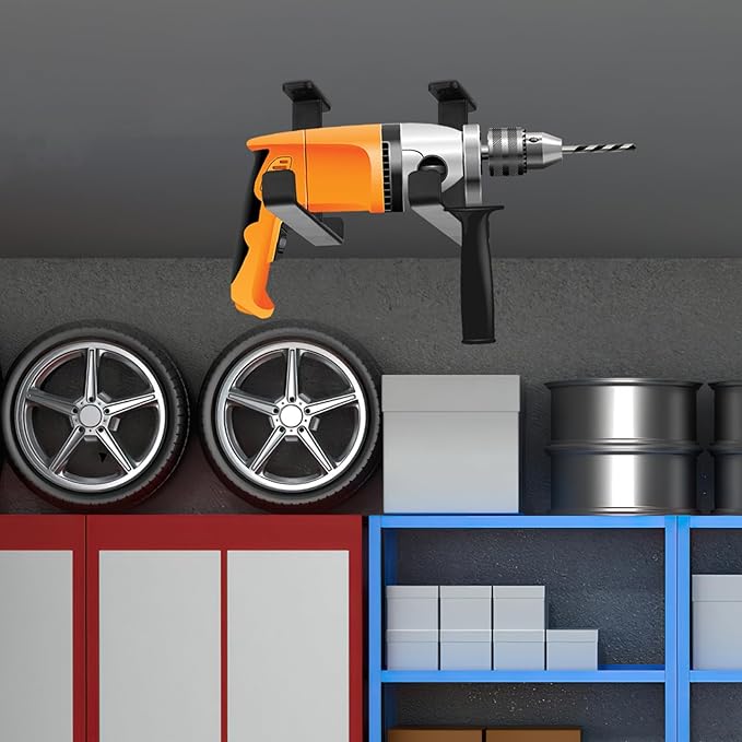 2 Pcs Overhead Garage Storage Hooks Racks, Heavy Duty Garage Bike Hooks for Ceiling Mounted, Utility Hook, Ladder Hanger for Hanging Tools Lumber Hose Pipe Bulky Items