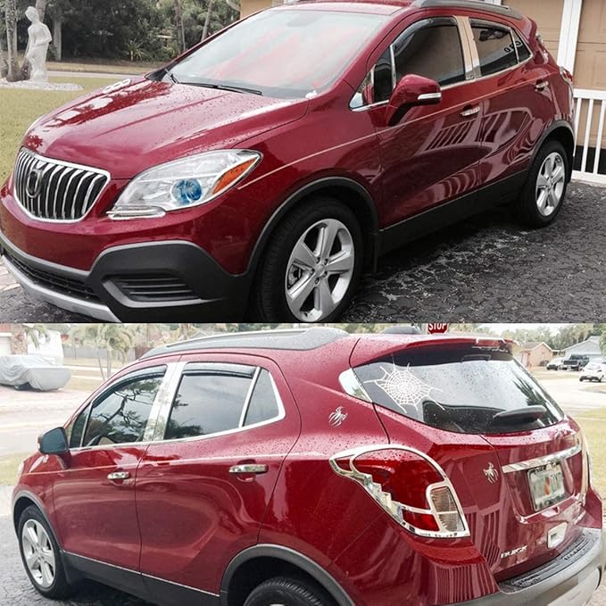 Lightronic Extra Durable Clip-on in-Channel Auto Vent Window Visor, Fits 2013-2022 Buick Encore (Not Fit GX), 2013-2022 Chevrolet Trax, UV Protection Rain Guard, Original Wind Deflector, Smoke, 4Pcs
