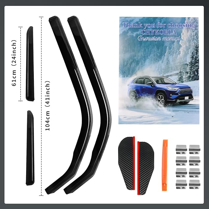 4 PCS in Channel Rain Guards Fit for Toyota 4Runner 2016 2017 2018 2019 2020 2021 2022 2023 2024, Durable Side Wind Deflectors, Smoke Vent Window Visors Shades Shield, Exterior Car Accessories