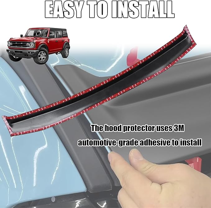 Hood Deflector Hood Protector Compatible with Ford Bronco 2/4 2024 2023 2022 2021 Matte Black Hood Protector Bug Deflector Stone Guard(Not for Bronco Sports)