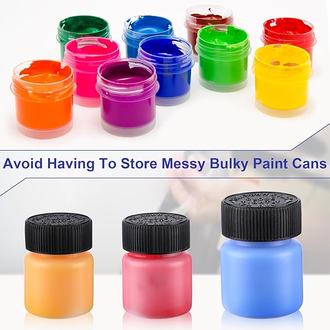 Maxcheck 120 Pcs Empty Touch Up Paint Bottles Container 1oz 30ml Reusable Small Paint Bottles with Brush Applicator and Mixing Ball for Fix Chips Scratches Auto Car
