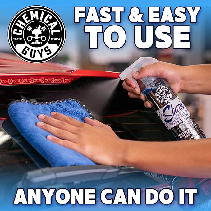 Chemical Guys CLD3001602 Streak Free Glass & Window Cleaner (Works on Mirrors, Navigation Screens & More; Car, Truck, SUV and Home Use), Ammonia Free & Safe on Tinted Windows, (2 Pack) 16 fl oz