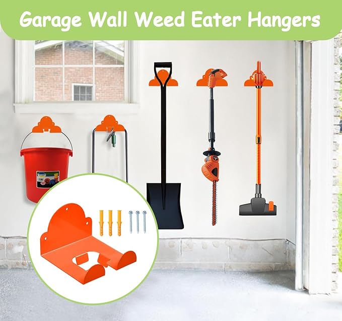 Garage Storage Organizer Electric Tool,Wall Mounted Installation Suitable for Gardens and Sheds,Used As A Wall Bracket for Lawn Mowers,Leaf Blowers,and Lawn Mowers(Orange,1 Pack)