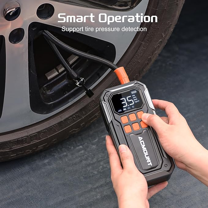Tire Inflator Portable Air Compressor, 160PSI 10000mAH, 3X Faster Cordless Air Pump with Digital Gauge for Car, Bike, Motorcycle, Ball With Auto Shut-Off & 3 LED Light