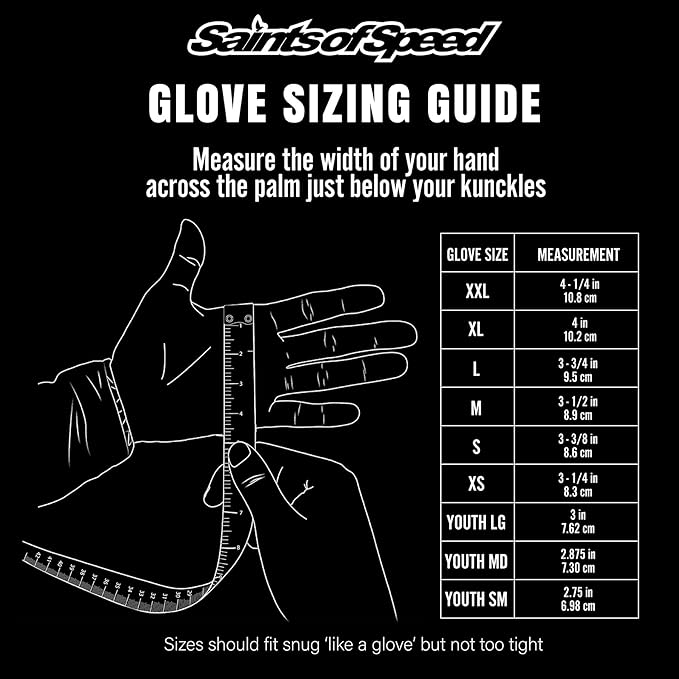 Saints of Speed Dirt Bike Gloves – Motocross, Mountain Bike, Motorcycle, BMX, Jetski, Sim, Karting, Airsoft, Paintball, Driving & Racing Bike Gloves + Phone & Touch Screen Capable