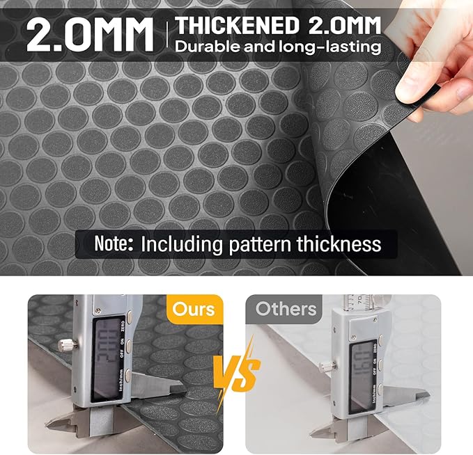 TUFFIOM 7.5 x 17 FT Garage Floor Mat, Thickened Coin Plate PVC Garage Mats Flooring Roll for Under Car, Garage Car Parking Mats for Compact SUVS, Sports Car