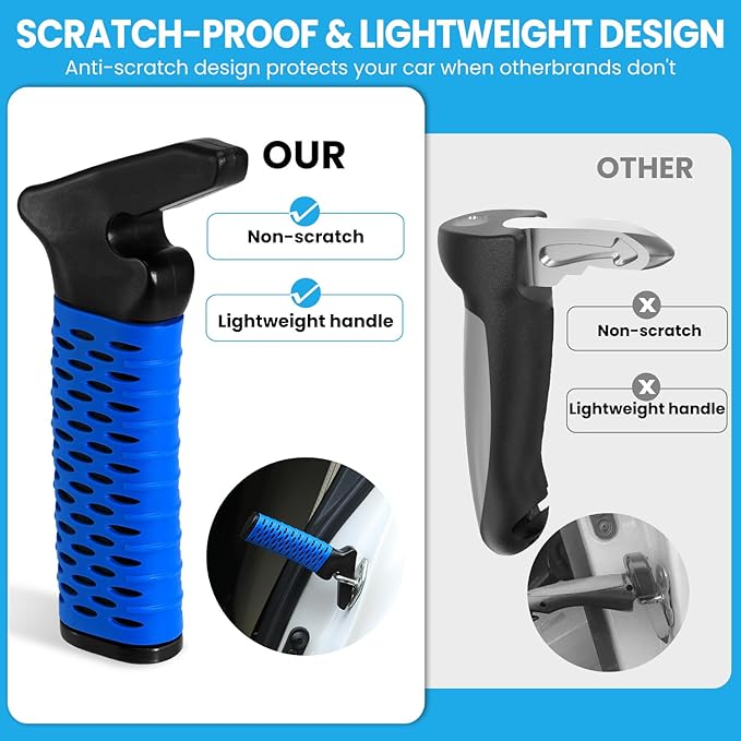 Car Door Handle for Elderly, Car Handle Assist Support, Portable Elderly Assistance Mobility Aids for Getting Out of Car, Auto Grab Cane Nylon Strap for Seniors and Handicapped, Blue