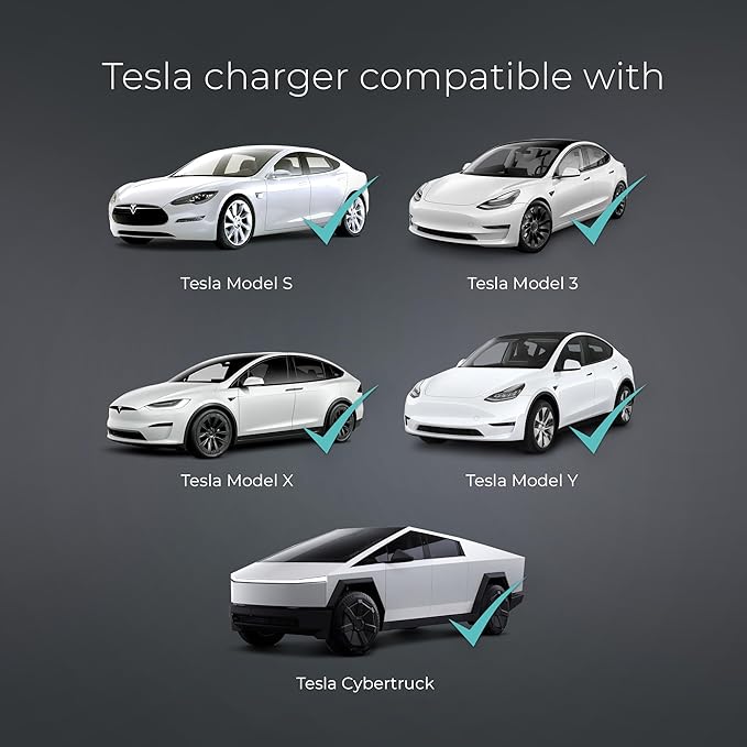 Lectron Level 1 Tesla EV Charger (WiFi) with App Control - 120V, 12 Amp, & 16 ft Cord - Portable Charger for Tesla EVs with NEMA 5-15 Plug - Compatible with All Tesla Model S, 3, X, Y & Cybertruck