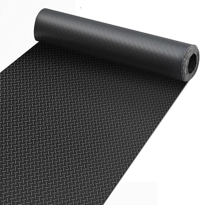 Premium Garage Floor Mat, Commercial Grade Heavy Duty Parking Mat for Garage Floor, Golf Cart Parking, Water/Stain Resistant Floor Runner (Black Diamond, 8 x 6.5 Feet)