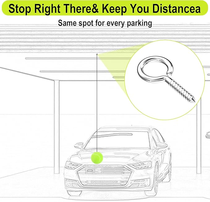 Garage Tennis Ball Parking Aid, Parking Guide System for Garage Accessories, Stop Indicator, Parking Assist Ball, Aid-Parking Kit, Garage Car Stopper, Pack of 4
