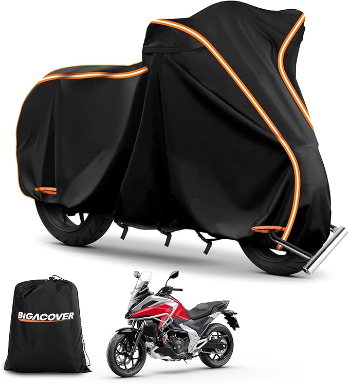420D Waterproof Motorcycle Cover for Honda Africa Twin,CRF250f, CRF300l and NC750X/CB500X/XR150, Outdoor Bike Cover Windproof Heavy Duty Waterproof All Weather Protection