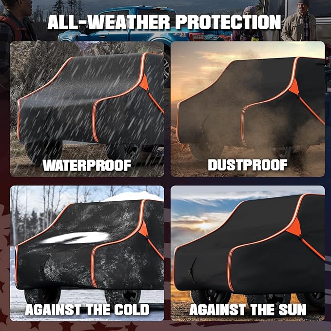 125 Inch UTV Cover for Polaris Ranger RZR, Can-Am Defender Maverick Commander, Yamaha Wolverine, Kawasaki Mule, Honda Pioneer, Black 600D Side by Side Cover Protection for 2-3 Seater UTV
