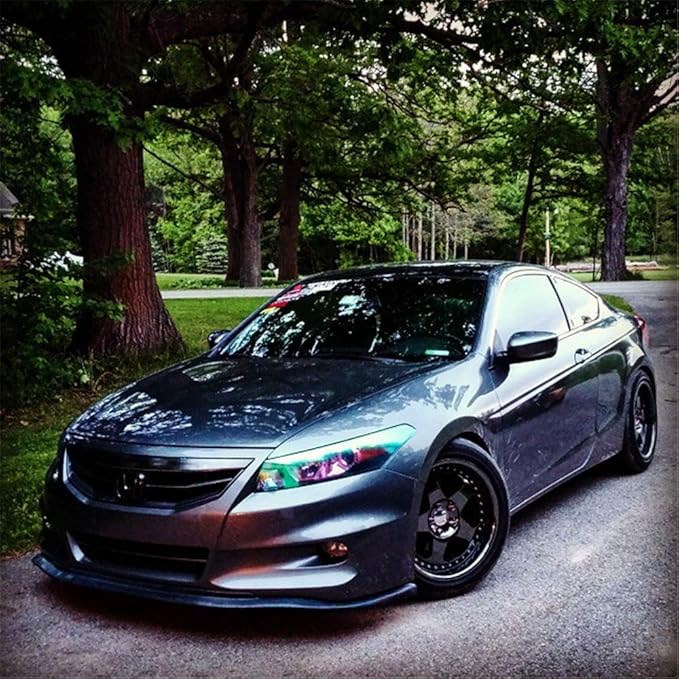 12 by 48 inches Self Adhesive Shiny Chameleon Headlights Tail Lights Fog Lights Films,Film Sheet Sticker,Tint Vinyl Film with Gift Knife and Hand Tool (Light Black)