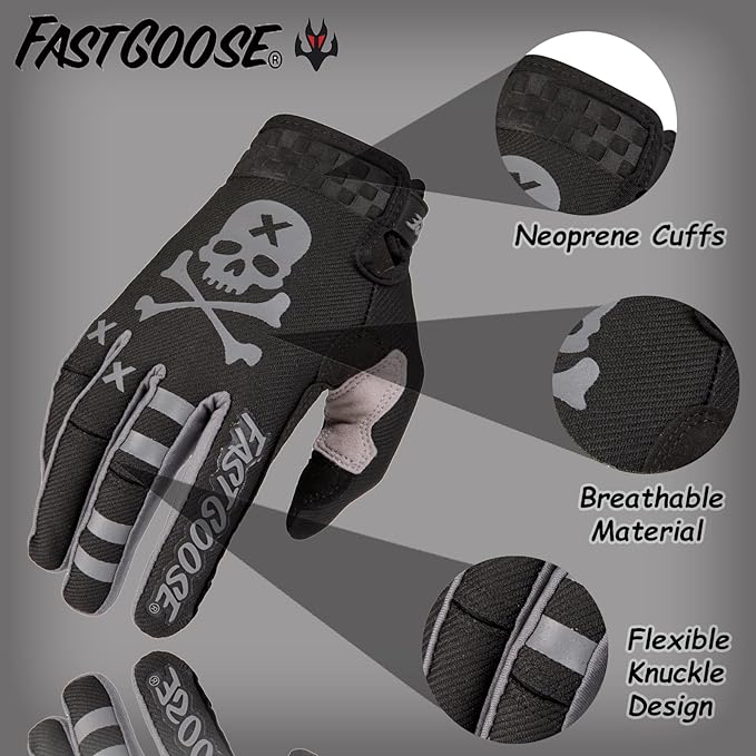 Dirt Bike Motorcycle Gloves - Motocross, Motorbike & ATV Off Road Racing Sports Cycling Gloves