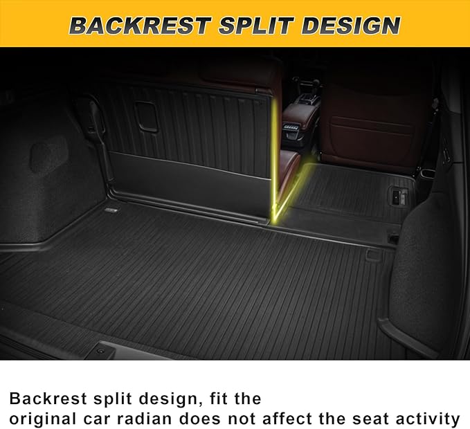 Cargo Liner & Backrest Mat Fit for Honda HR-V HRV 2016-2022 AWD: Cargo Mat with Backrest Mat Behind 2nd Row Back Seat Protector - All Weather Protection Trunk Mat with Back Seat Cover HRV Accessories