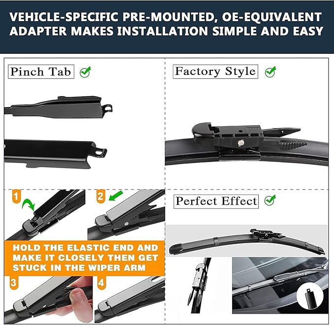 AUTOBOO 28"+28" Windshield Wipers with 11" Rear Wiper Blade Replacement for Ford Escape 2013-2019 -Original Factory Quality (Pack of 3)
