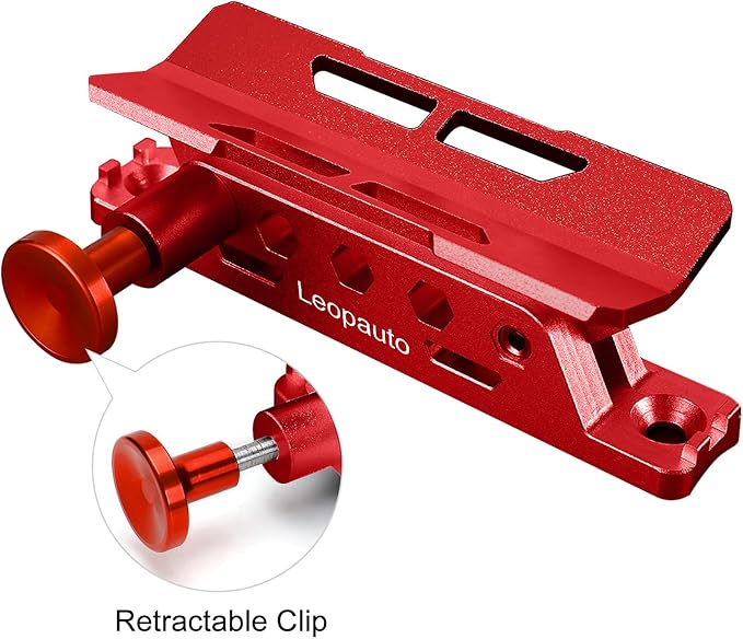 Universal Vehicle Fire Extinguisher Bracket, Aluminum Adjustable Quick Release Roll Bar Fire Extinguisher Bottle Mount with 8 Clamps, Compatible with Jeep Wrangler JK TJ Rubicon UTV, Red