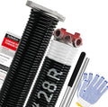 Pair of 1.75" Garage Door Torsion Springs Set with Non-Slip Winding Bars&Gloves, High Precision Electrophoresis Oil-Free Black Coated for Replacement, MIN 16,000 Cycles (0.218 x 1.75"x 28")