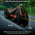 Your Ride! Heavy Duty Motorcycle Cover Waterproof Outdoor 210 Oxford Fabric with Heat Sealed Seams Ultra Waterproof Fits up to 88.6" All Weather Scooter Cover for Sport Bike with Carry Bag
