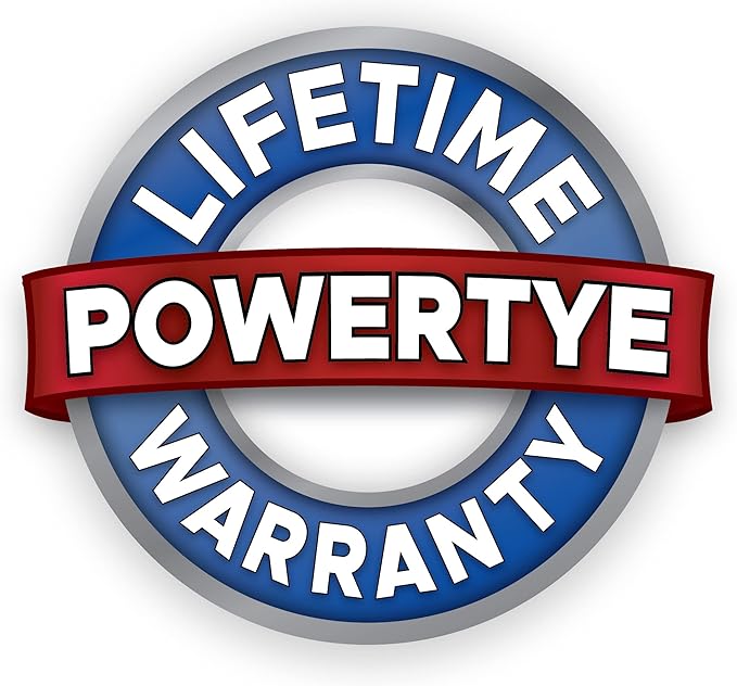 PowerTye - Made in USA - Heavy Duty Ratchet Tie Down Straps with Carabiner Hooks & Sewn-in Soft-Tye, for Motorcycle, ATV, Trailer & Cargo, 1,000 lb WLL, 1.5 inch x 6.5ft Long, Silver/Black (Pair)