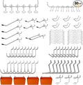 C&T 80 Piece Pegboard Hooks Assortment Kit, Pegboard Accessories Organizer Set with Bins, 1/8 and 1/4 in pegboard Hooks, for Hanging Tools, Organizing Various Tools,Garage Pegboard Wall Organization