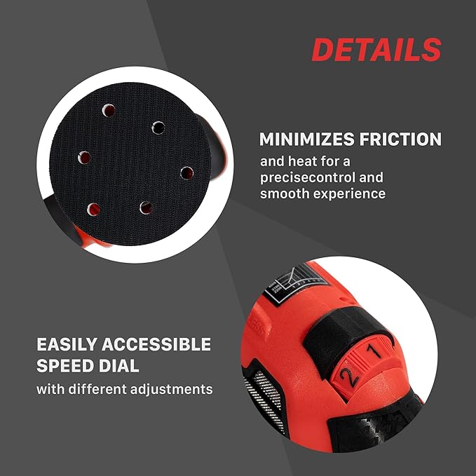 Maxshine 8mm Throw, 5" Plate Brushless MB8 Pro Dual Action Polisher, Car Detailing - Powerful 1200W, 5/16"-24 Thread - Auto Detailing Tool for Paint Protection
