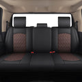 JOJOBAY Car Seat Covers for Dodge Ram,Fit Ram 2009-2025 1500/2500/3500 Pick-up Truck,Crew,Regular,Quad,Mega Cab,Waterproof Leather Automotive Interior Accessories（Rear Seat Cover,Black-Brown）
