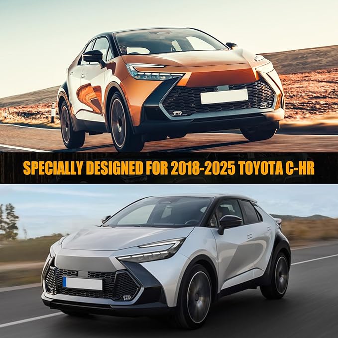 Waterproof Car Covers Replace for 2018-2025 Toyota C-HR, Multilayer Heavy Duty with Cotton Liner All Weather Car Cover with Zipper Door, Windproof Bands for Snow Rain Dust Protection