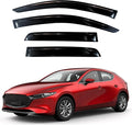 KPY Window Visor Compatible with Mazda 3 Hatchback 2019-2024, 4PC Rain Guard Side Window Vent Deflectors Tape-On Style, 2019 2020 2021 2022 2023 2024