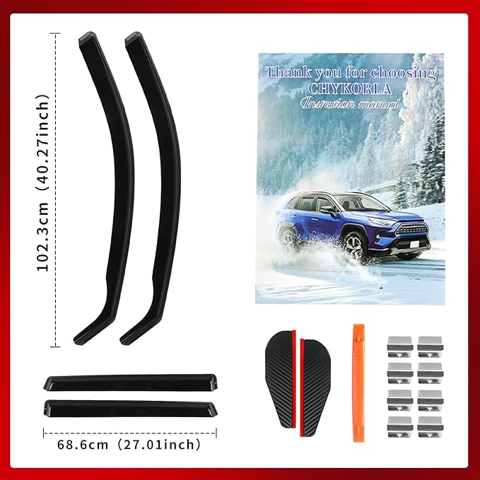 in-Channel Rain Guards Fit for Hyundai Palisade 2021 2022 2023 2024, Durable Vent Window Visors Shades, Smoke Side Wind Deflectors for Car-4PCS