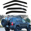 Set of 4 Front+Rear Smoke Sun/Rain Guard Outside Mount Tape-On Acrylic Window Visors Compatible with 00-04 Xterra