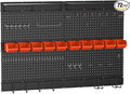 Ultrawall Black Pegboard Wall Organizer, 48X 36 inch for Garage Storage with Hooks, Storage Bins, Tool Panel Organizer, 72pcs