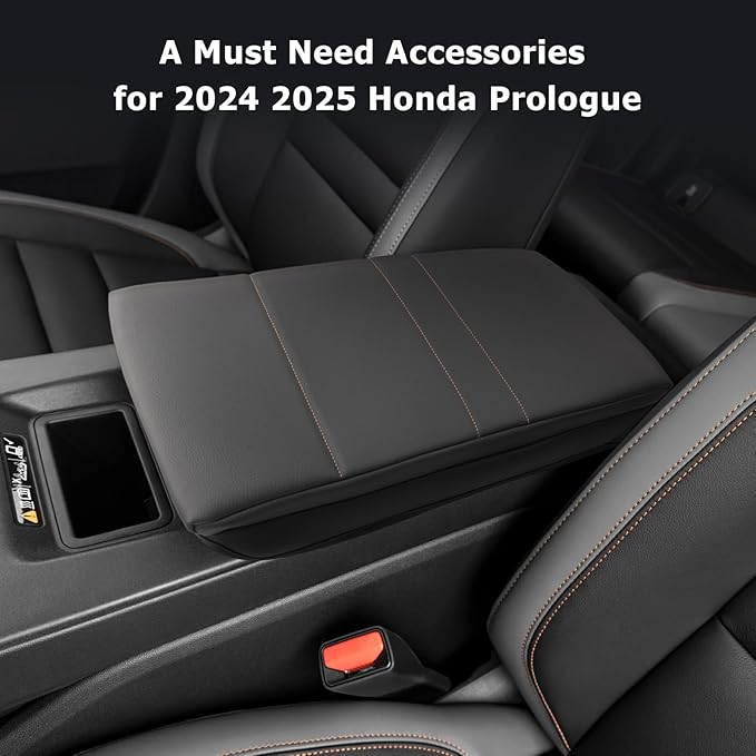 LUWU 2024 2025 Prologue Center Console Cover Compatible with 2024 2025 Honda Prologue Accessories 2025 Prologue EX/Touring/Elite Armrest Cover Center Console Pad Armrest Console Cover (Thick Black)