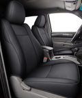 LUCKYMAN CLUB 2005-2015 Tacoma Custom Fit Seat Covers for Crew Cab with Faux Leather (2005-2015 Black)