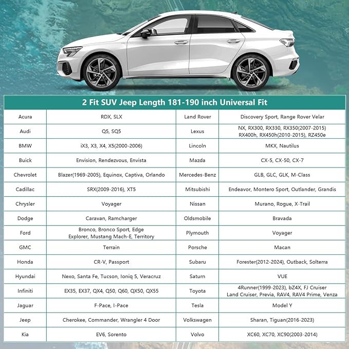 16 Layers SUV Car Cover Waterproof All Weather Heavy Duty, Universal Fit Toyota RAV4, Honda CRV, Tesla Model Y, Audi Q5, Chevrolet Equinox, Nissan Rogue, Kia Sorento, Mitsubishi Outlander etc.
