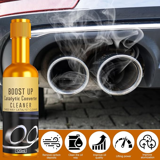 2Pcs Catalytic Converter Cleaner, Auto Parts Engine Auto Parts Engine Cleaner, Pipe Carbon Removal Cleaner Treatment Additive Oil, Fuel System Treatment Oil Additive for Gas and Diesel Car (120 ml)